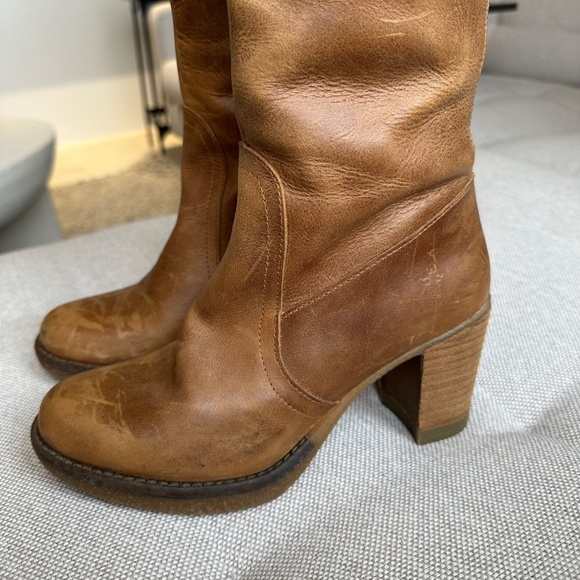 FLY LONDON Leather Tall Brown OTK Boot - Size 37 - Picture 4 of 11